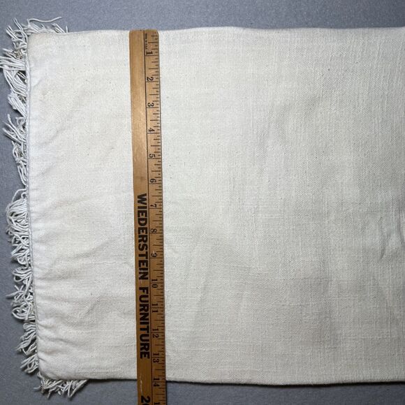 Anthropologie Textured Throw Pillow Cover 14”X20” Green Gold Ivory Boho Fringe - Picture 5 of 9